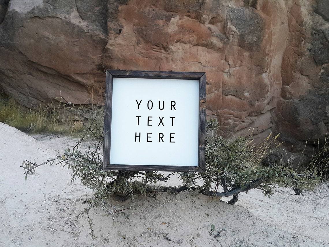 Custom Your Text Here Blank Wood Frame Sign Template Art Poster - Image 2