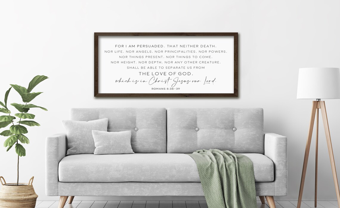 Romans 8:38-39 Scripture Sign Wall Art Print - Image 3