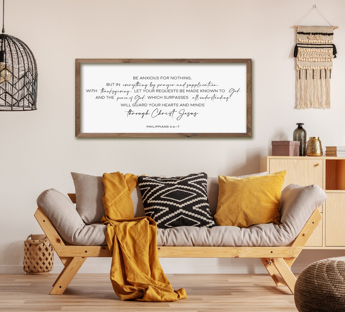 Be Anxious For Nothing Scripture Sign Art Print - Image 3