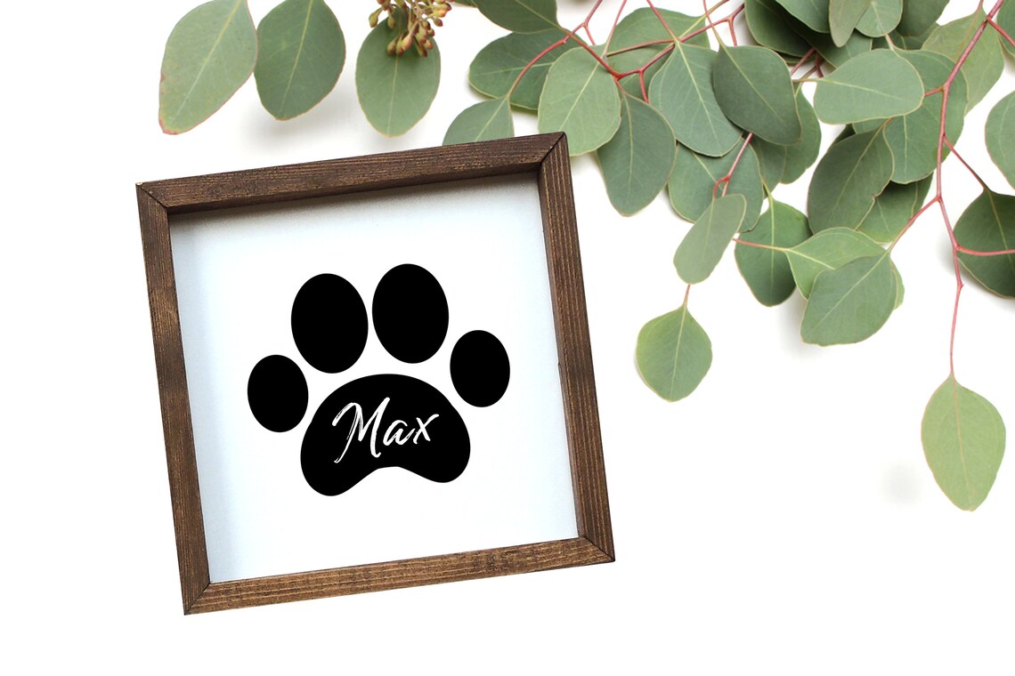 Dog Name Sign Paw Print Sign, Pet Gift Poster - Image 2