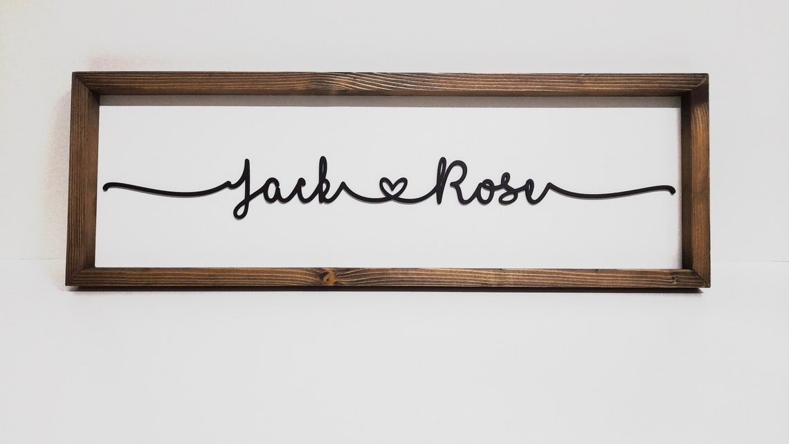 Jack And Rose Personalized Couple Name Script Wedding Gift Sign Poster - Image 2