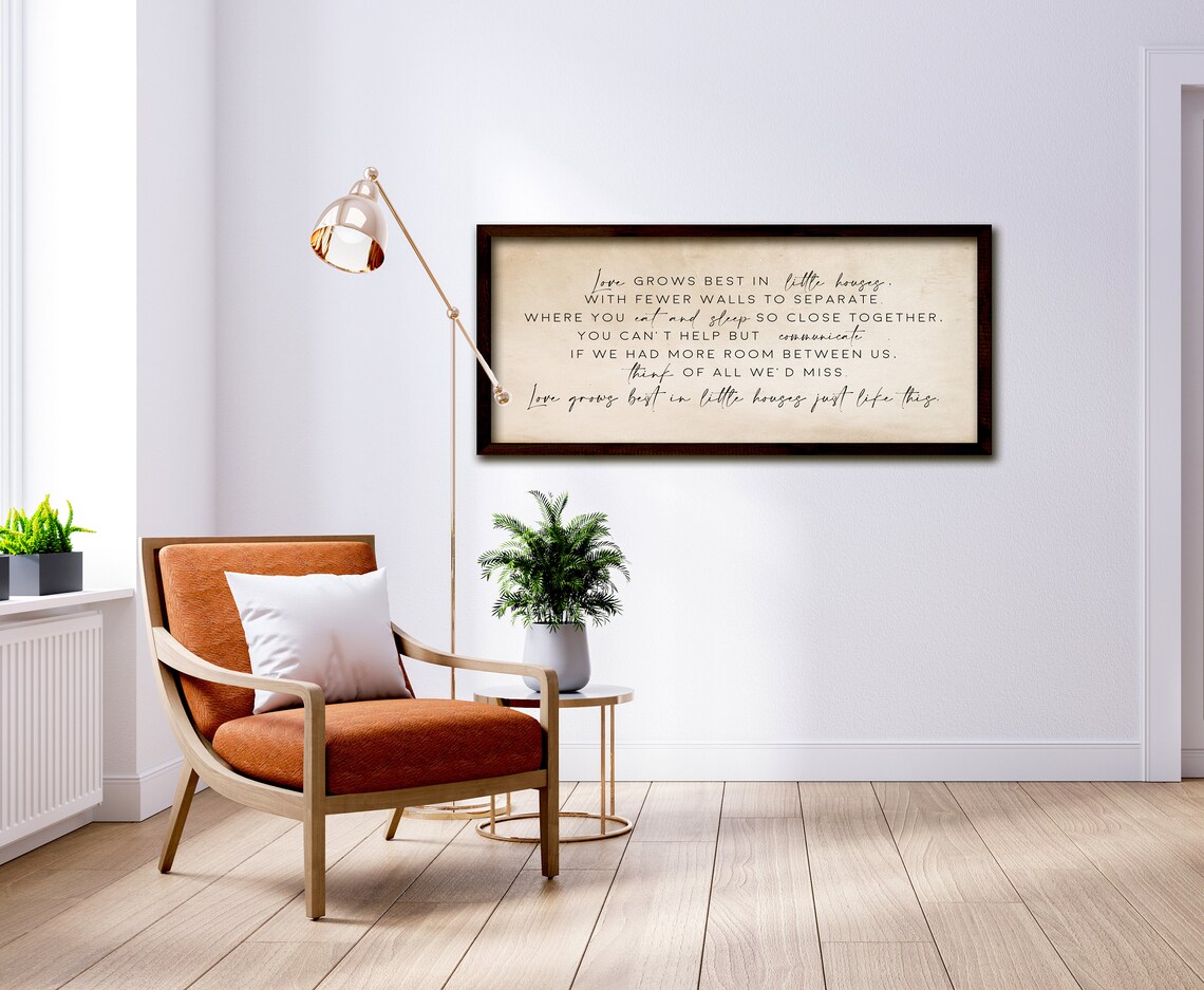 Love Grows Best In Little Houses Sign, Wall Art Print - Image 2