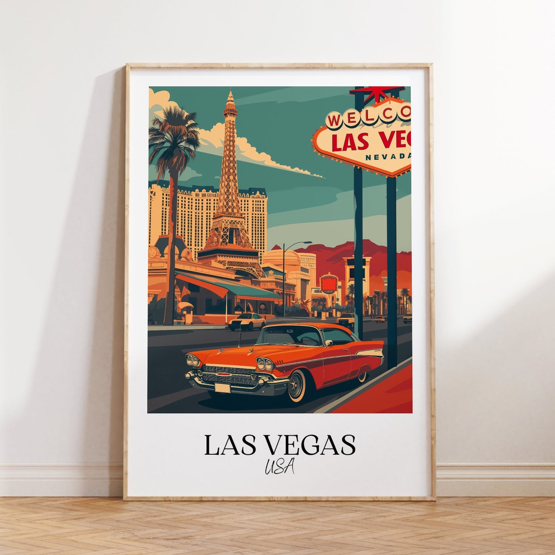 Las Vegas City Print Las Vegas Travel Poster Usa Travel Gift Las Vegas Usa Poster Las Vegas Gift