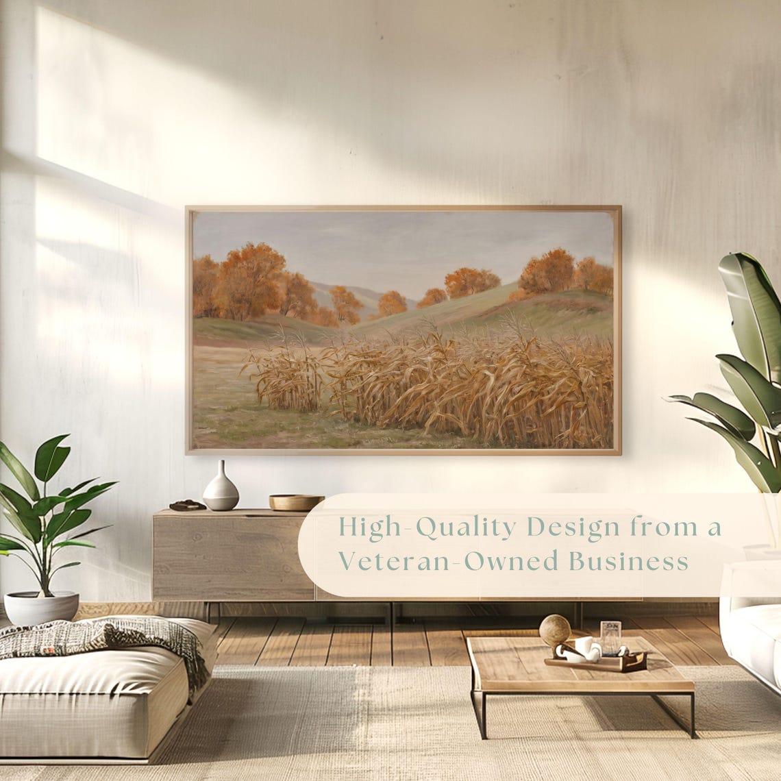 Dried Corn Stalks Autumn Field Rolling Hills Fall Foliage Poster - Image 4