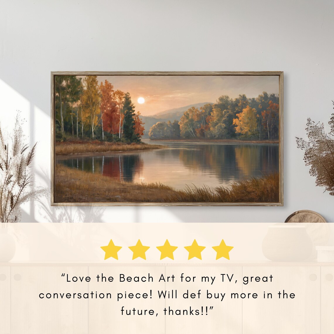Autumn Lake Sunrise With Fall Foliage Reflected In Calm Water Poster - Image 2