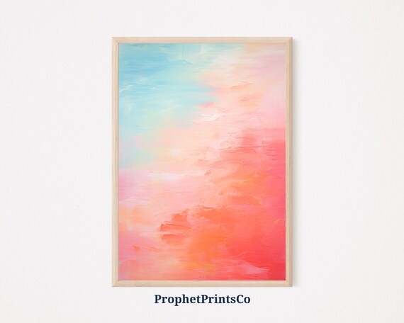 Neon Art Print Contempoary Art Instant Art Print Geometric Wall Art Neon Abstract Painting Wall Art