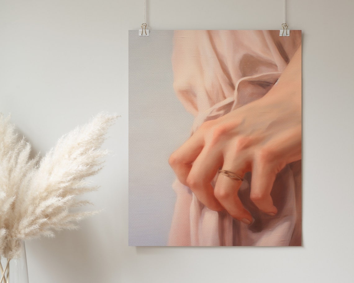 Soft Tonal Womans Hand Print Aesthetic Wall Art Divine Feminine Art Cottagecore Home Decor Wall Art - Image 2