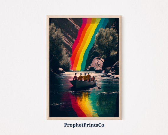 Lgbtq River Poster Print Cute Rainbow Nature Wall Art Gay Pride Gift National Park Home Dcor Wall Art Digitial