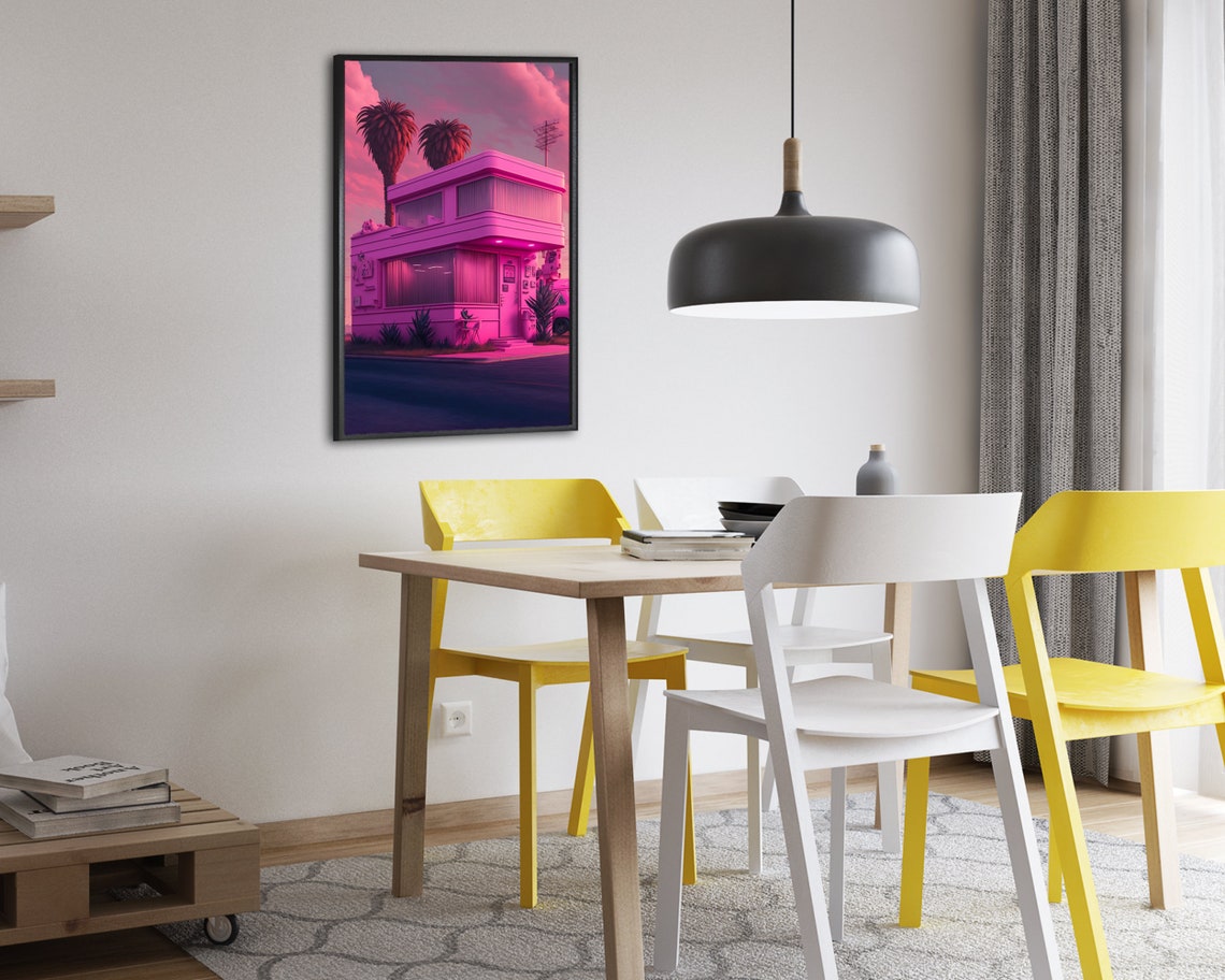 Pink Abstract Poster Print Trendy Aesthetic Wall Art Pink Gift For Her Cute Pastel Home Dcor Wall Art Digitial - Image 2