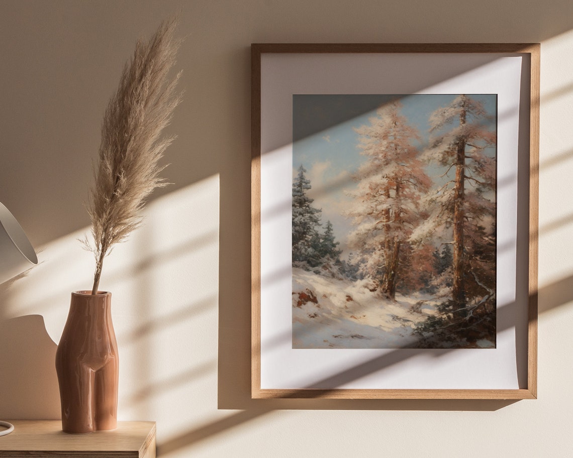 Pine Trees Print Forest Print Pine Tree Forest Wall Art Winter Wall Decor Winter Pine Forest Wall Art - Image 4