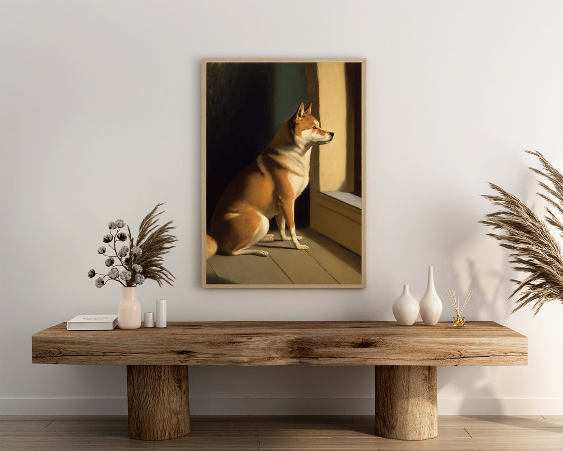 Shiba Inu Oil Painting Poster Print Modern Dog Wall Art Shiba Inu Lover Gift Shiba Home Dcor Wall Art Digitial - Image 3