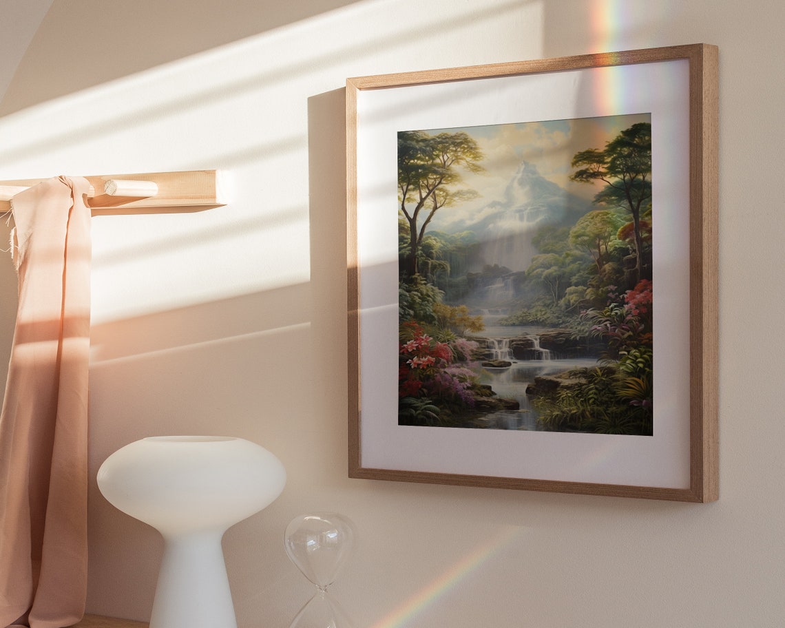 The Garden Of Eden Landscape Print Garden Of Eden Art Print Oil Painting Christian Home Dcor Wall Art - Image 3