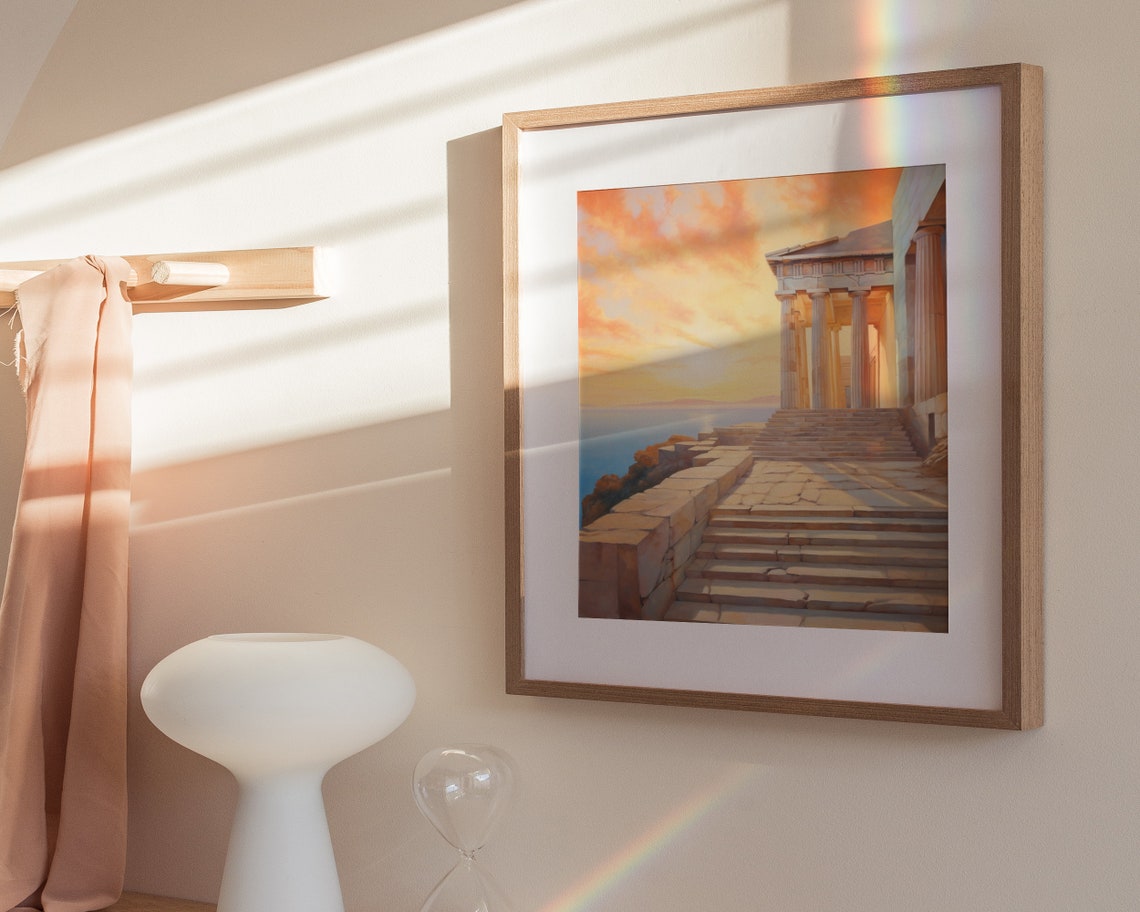 Parthenon Grand Steps Sunset Aegean Sea Ancient Greece Poster - Image 3
