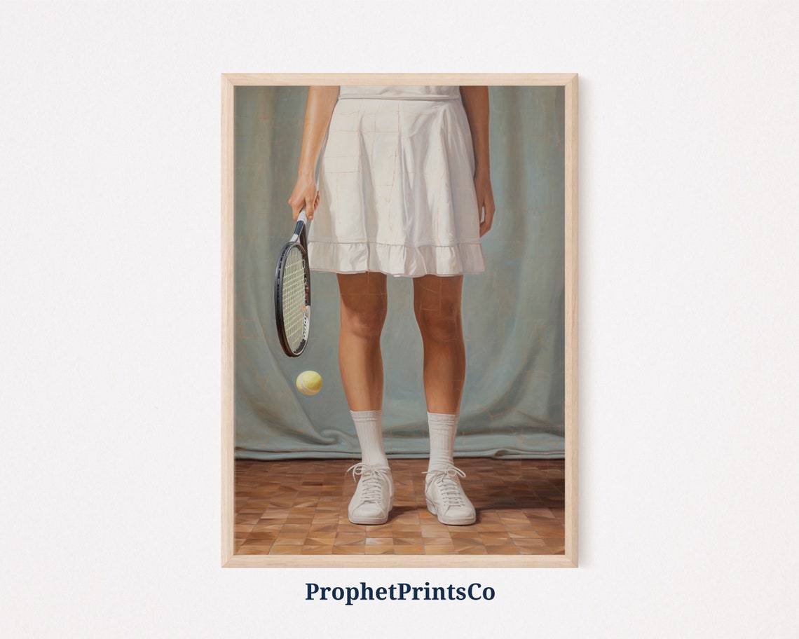 90s Tennis Poster Print Vintage Tennis Wall Art Aesthetic Tennis Ball Sports Poster Home Dcor Wall Art