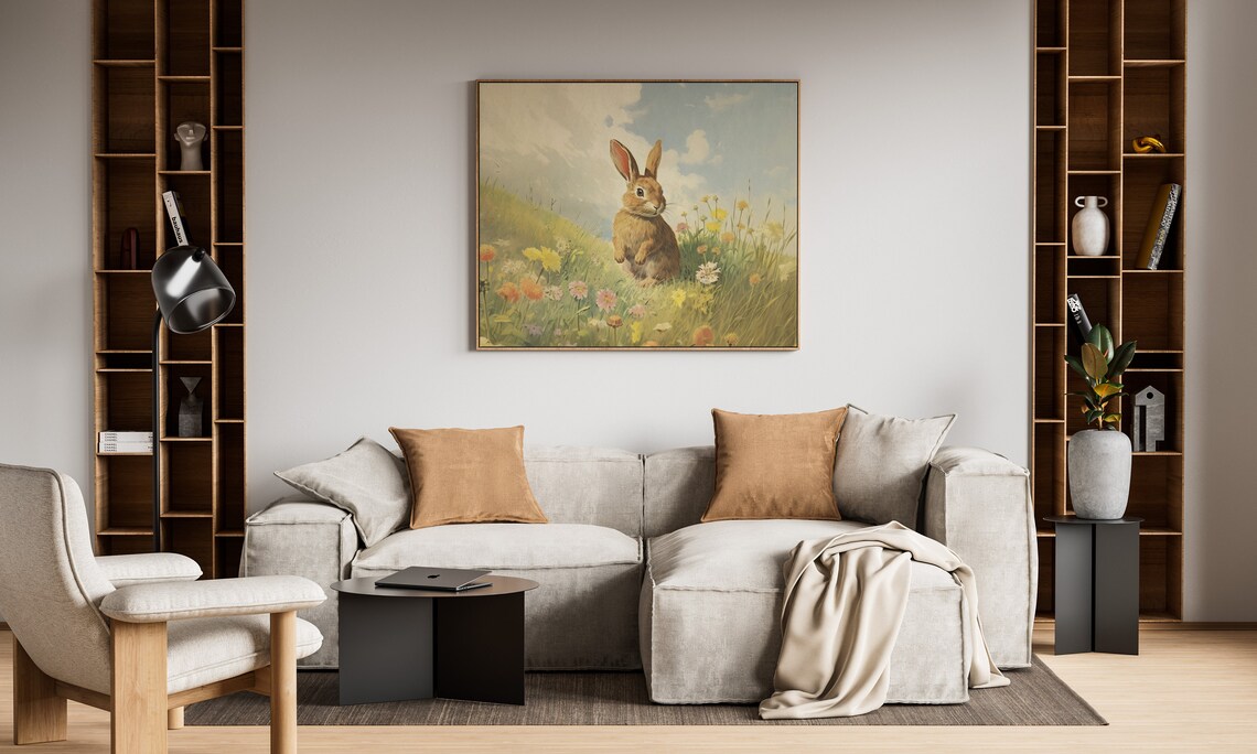 Vintage Rabbit Storybook Illustration Print - Image 2