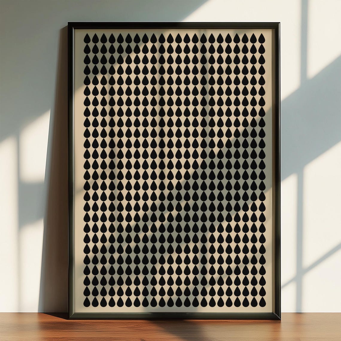 Boho Beige And Black Drop Wall Art Modern Home Decor - Image 3
