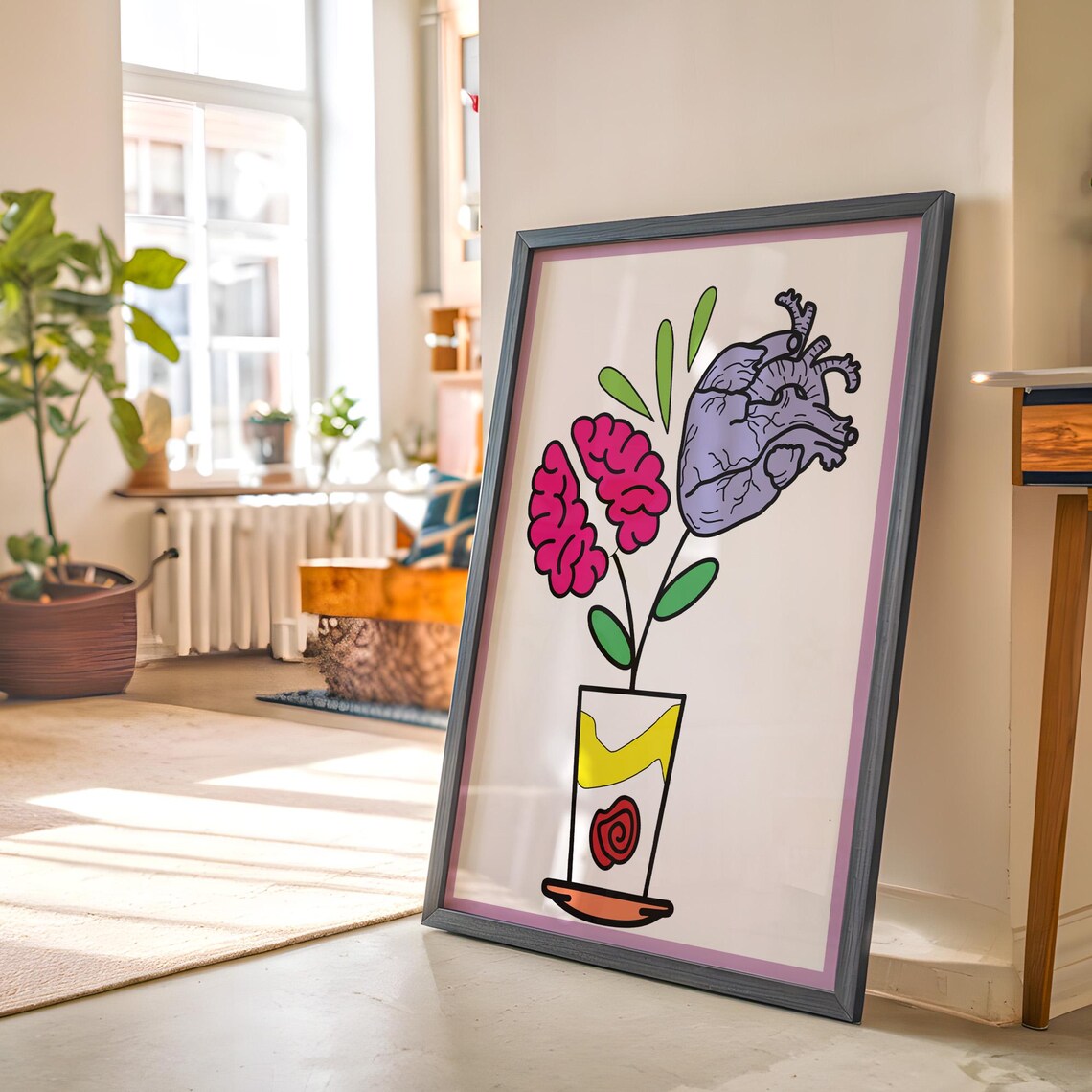 Colorful Modern Flower Art Print, Floral Decor