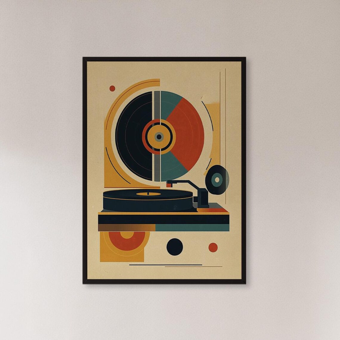 Abstract Gramophone Poster, Mid-Century Music Decor