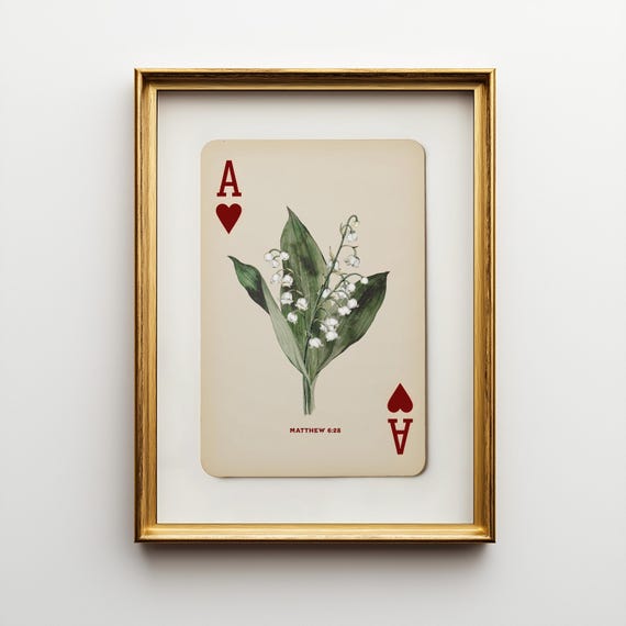 Matthew 6:28 Lily of the Valley Scripture Art Print