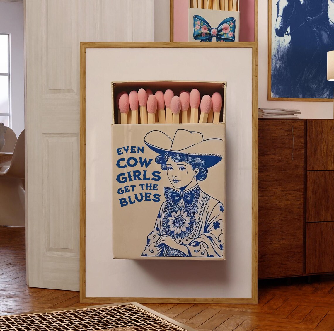 Even Cowgirls Get the Blues Matchbook Art Print