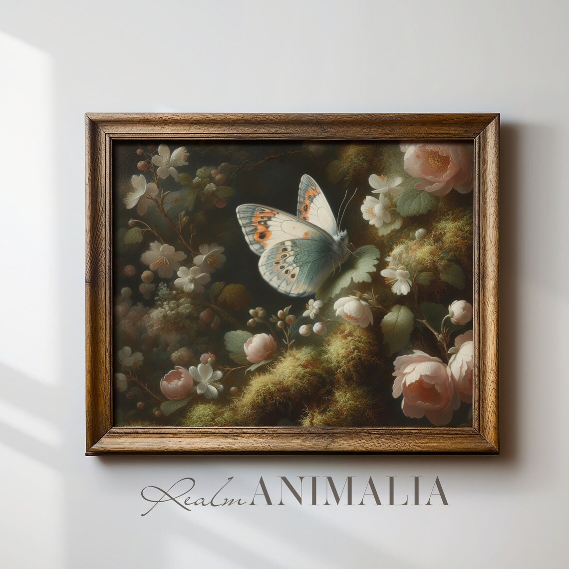 Floral Butterfly Vintage Painting Art Print - Image 2
