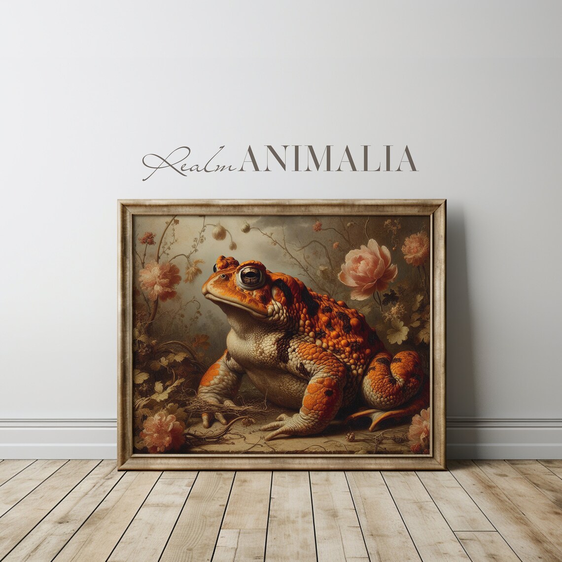 Vintage Toad Print Moody Cottagecore Botanical Toad Wall Art Decor Vintage Animal Fine Art Painting Td007 - Image 3
