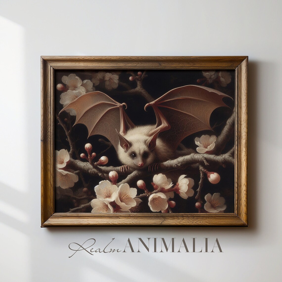 Vintage Bat Art, Dark Cottagecore Botanical Print - Image 4