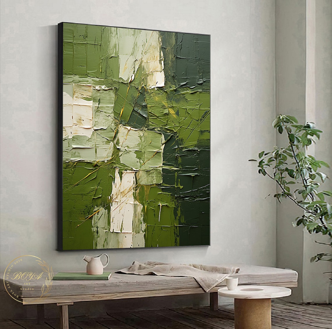 Green Texture Abstract Art Print, Modern Wall Art - Image 5