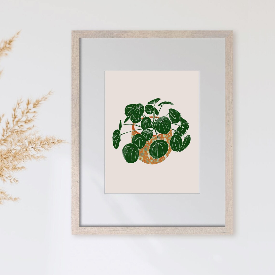 House Plant Botanical Art Print, Terrazzo Pot - Image 2