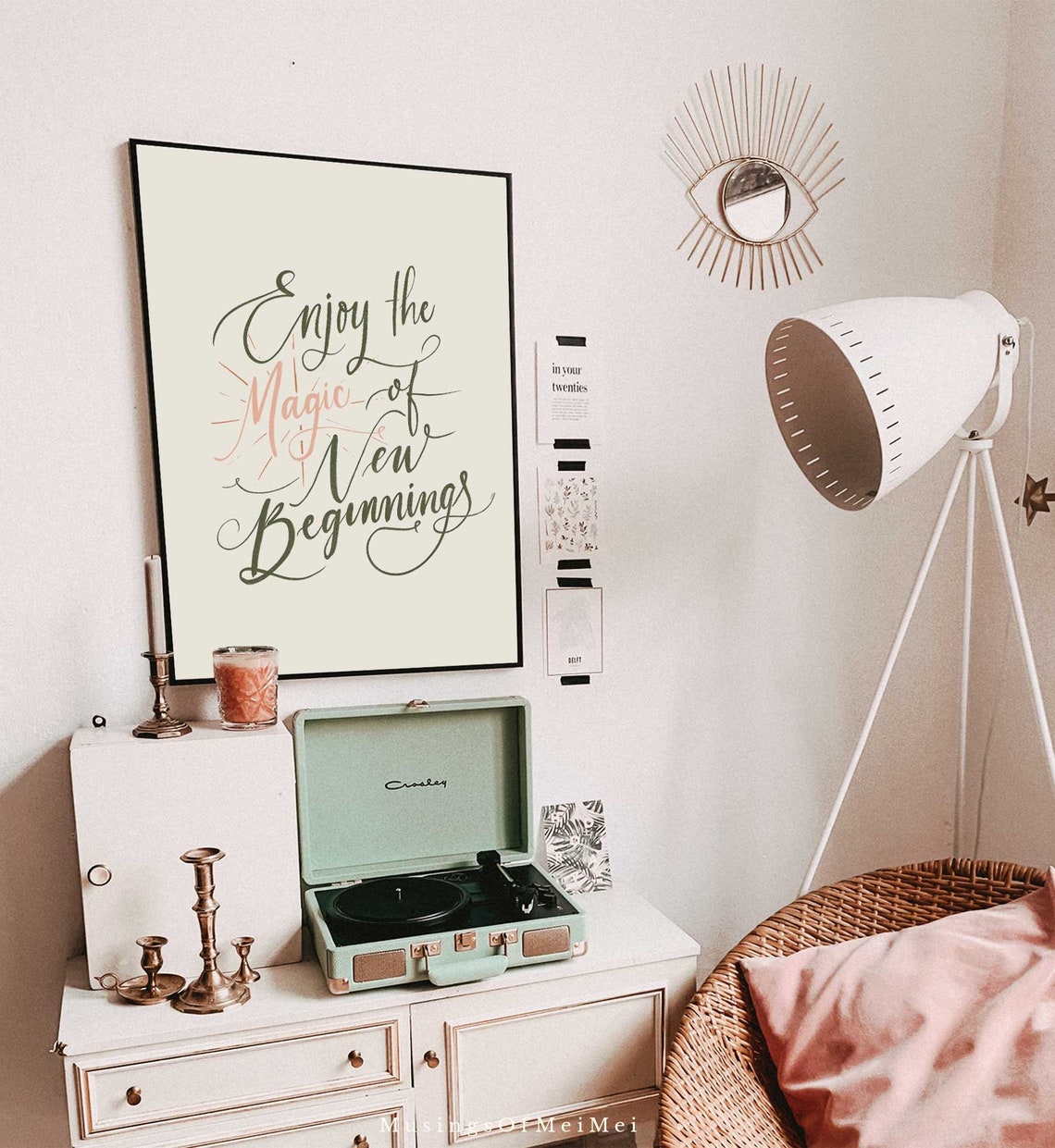Enjoy The New Beginnings Art Home Decor Sign Inspirational Quote Office Decor New Years Print Dorm Decor - Image 3