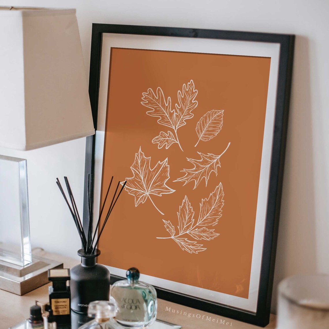 Autumn Leaves Poster Print, Minimalist Autumn Art - Image 2