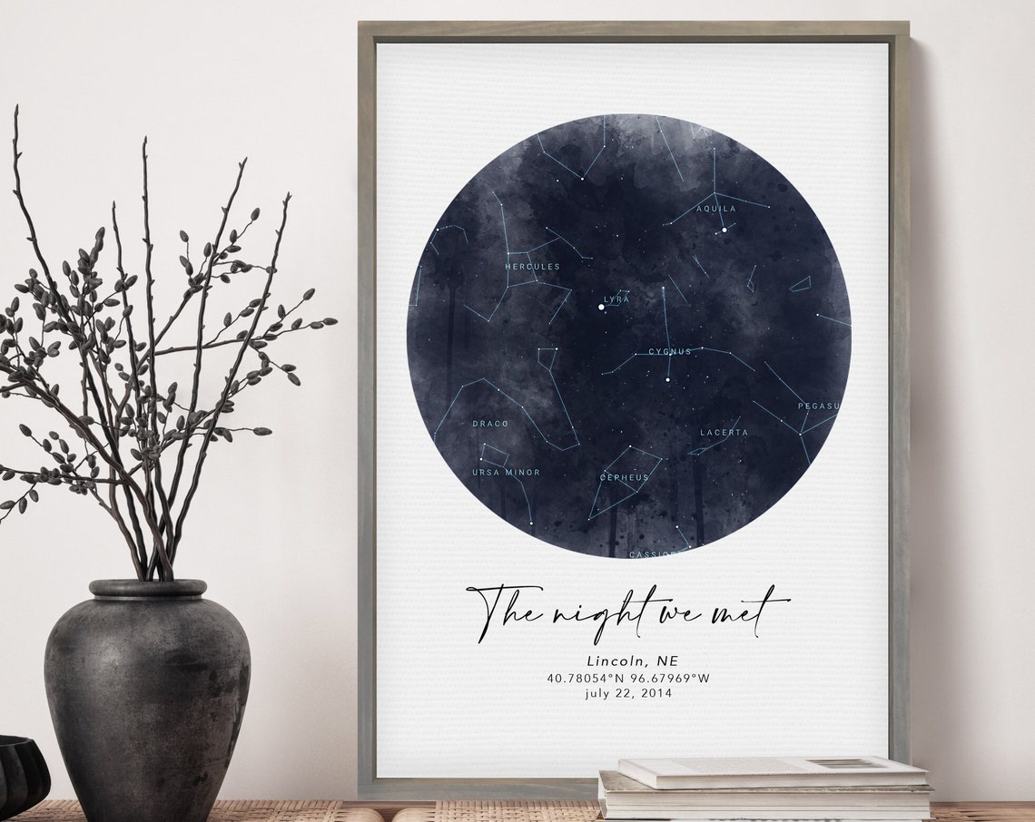 The Night We Met Custom Star Map Lincoln NE Couples Art Poster