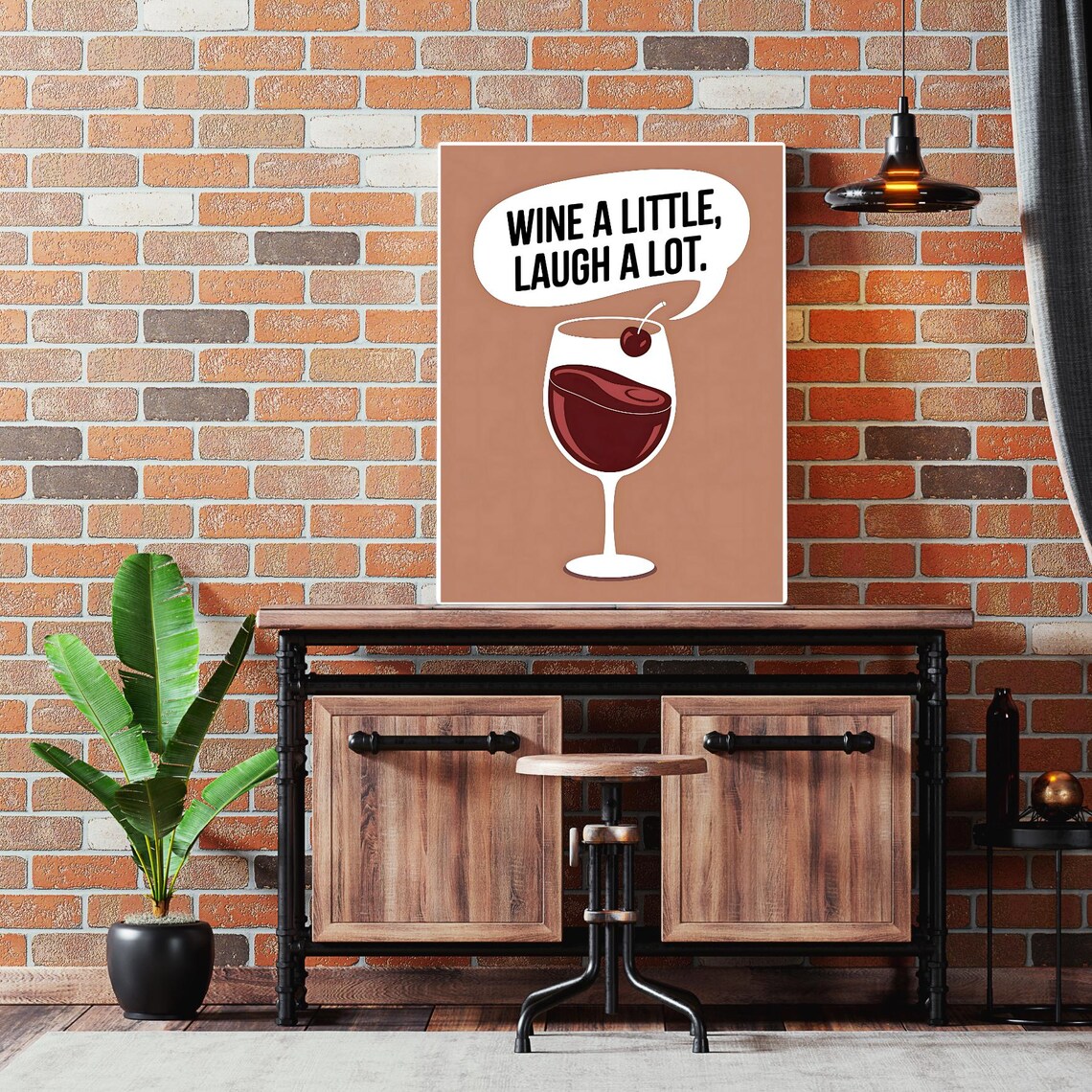 Wine Quote Art Print, Modern Bar Cart Decor - Image 5