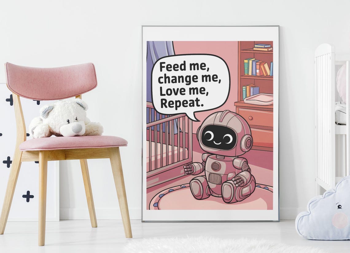 Cute Robot Print Funny Room Decor Cute Prints New Parent Gifts Funny Nursery Artwork Baby Shower Gifts Kids Room Wall Art Boys Room - Image 2