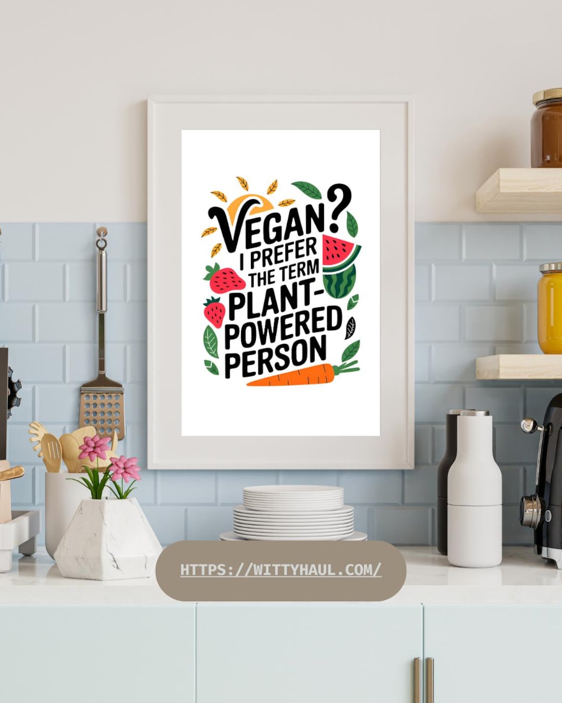 Funny Kitchen Humor, Vegan Jokes Art Print - Image 6
