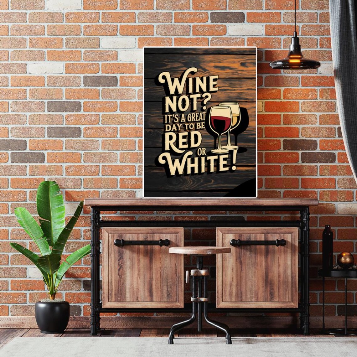 Wine Not Red or White Funny Quote Poster with Wine Glasses Art - Image 4