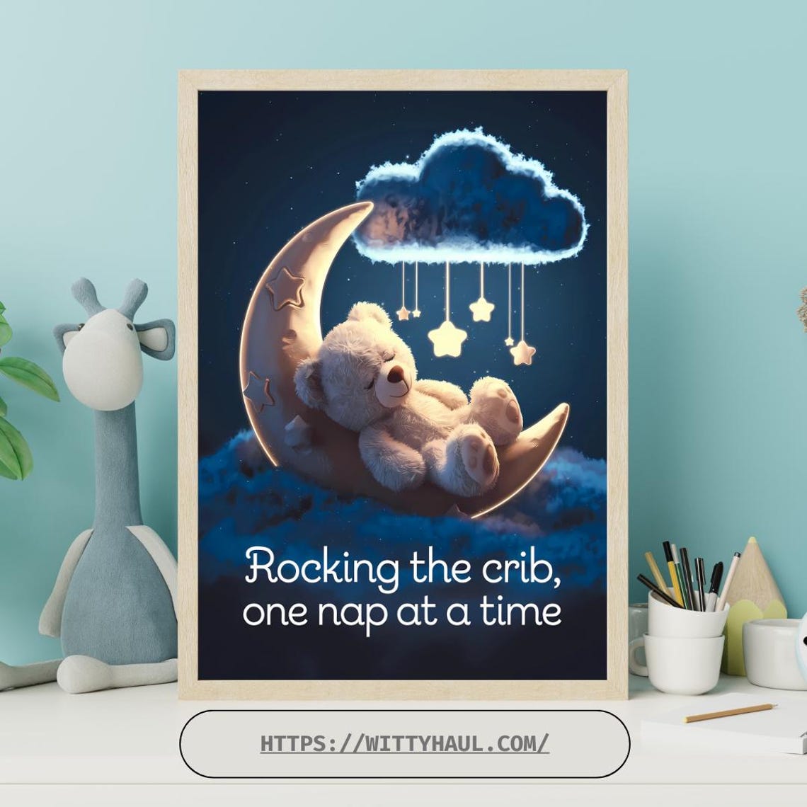 Baby Nursery Wall Art Funny Room Decor Cute Prints New Parent Gifts Funny Nursery Art Baby Shower Gifts Cute Teddy Bear Print - Image 6