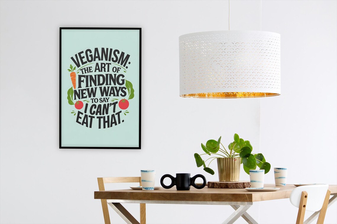 Funny Kitchen Humor, Vegan Jokes Art Print - Image 3