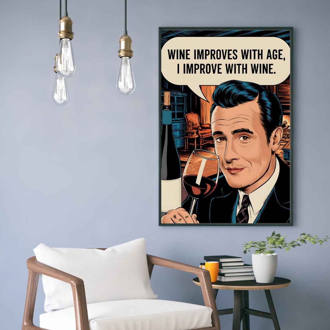 Wine Poster, Funny Kitchen Wall Art Print - Image 3