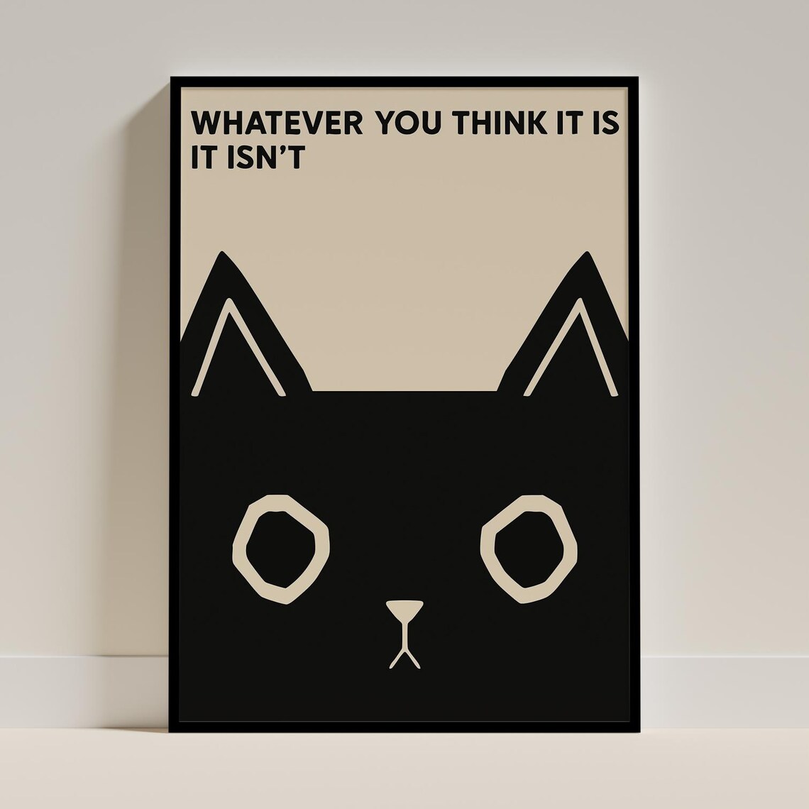 Minimalist Cat Wall Art Print Modern Black Poster Abstract Animal Artwork For Living Room Decor Gift Lovers