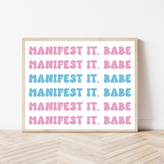 Trendy Wall Art Print Retro Poster Manifest Inspirational Office Groovy Manifestation Decor