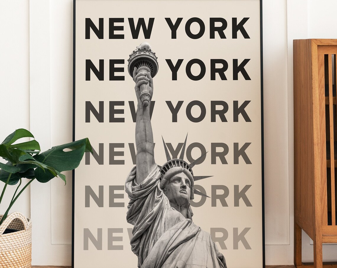 New York City Travel Poster, Cute Trendy Exhibition Print