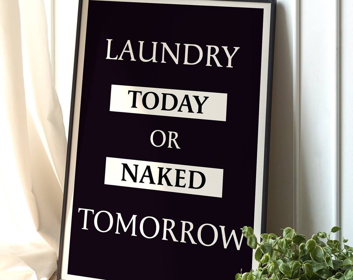 Laundry Room Poster, Modern Laundry Symbol Guide
