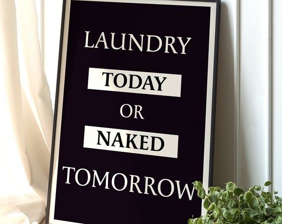 Laundry Room Poster, Modern Laundry Symbol Guide