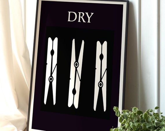 Laundry Symbol Guide, Laundry Room Art Print
