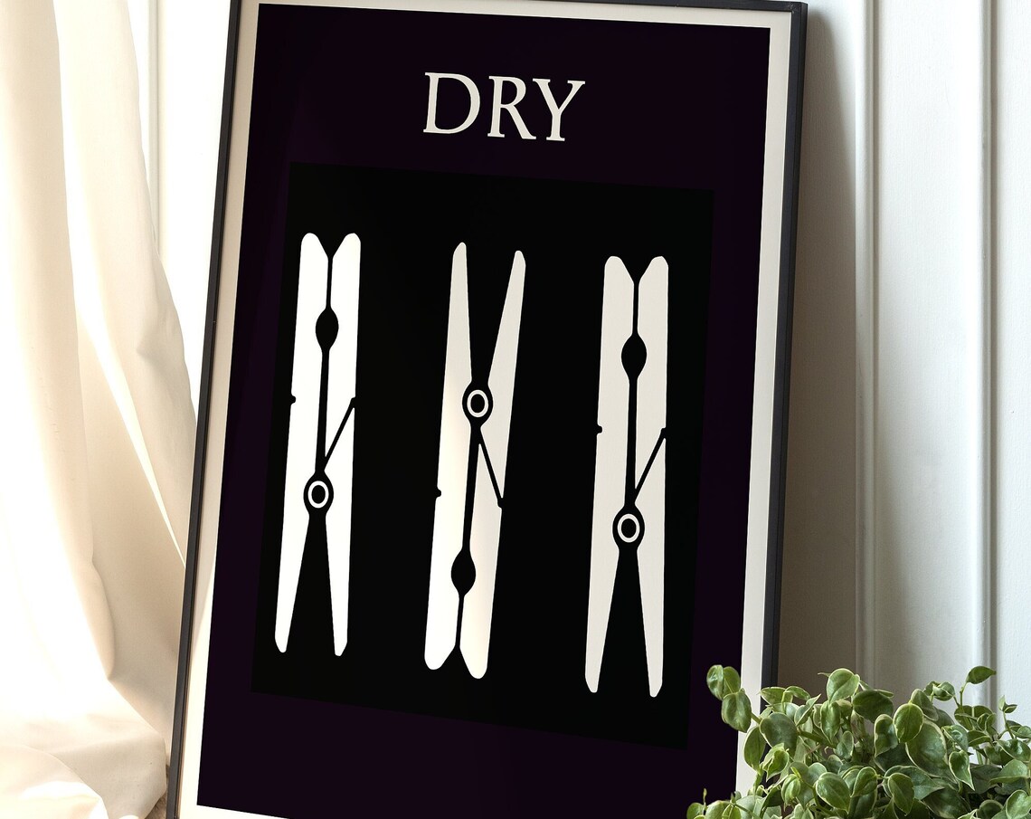 Laundry Symbol Guide, Laundry Room Art Print