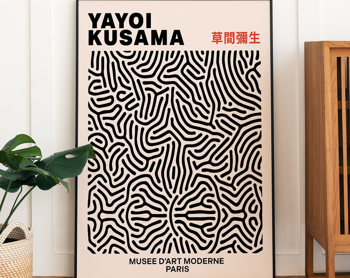 Yayoi Kusama Abstract Poster, Japanese Modern Art
