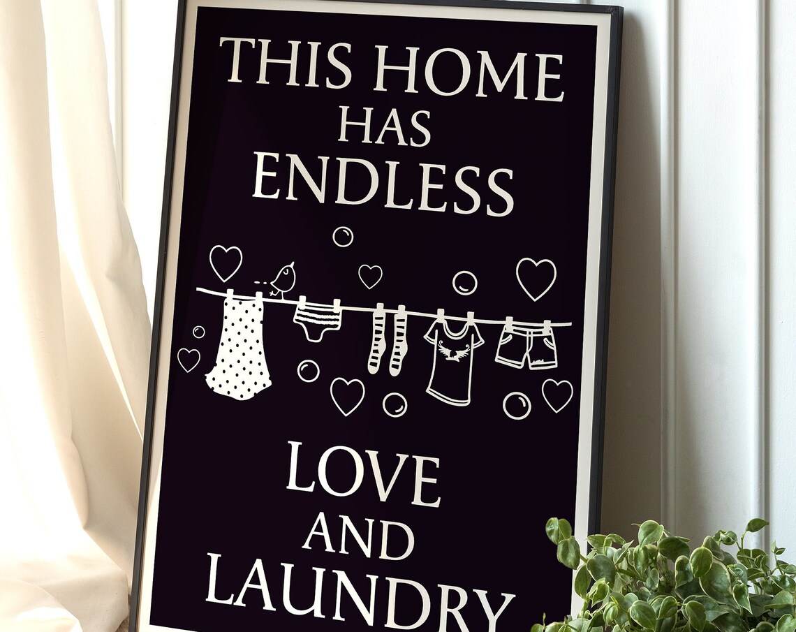 Laundry Symbol Guide, Modern Laundry Room Art
