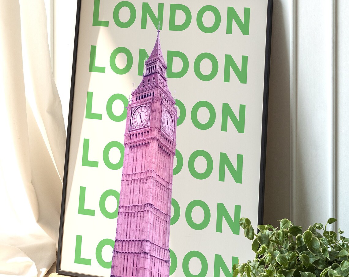 London City Travel Poster, Teen Bedroom Decor