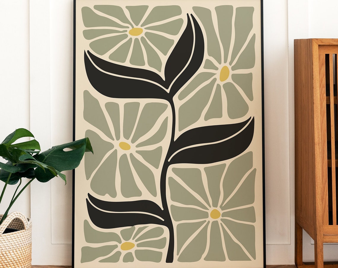 Botanic Sage Retro Travel Poster
